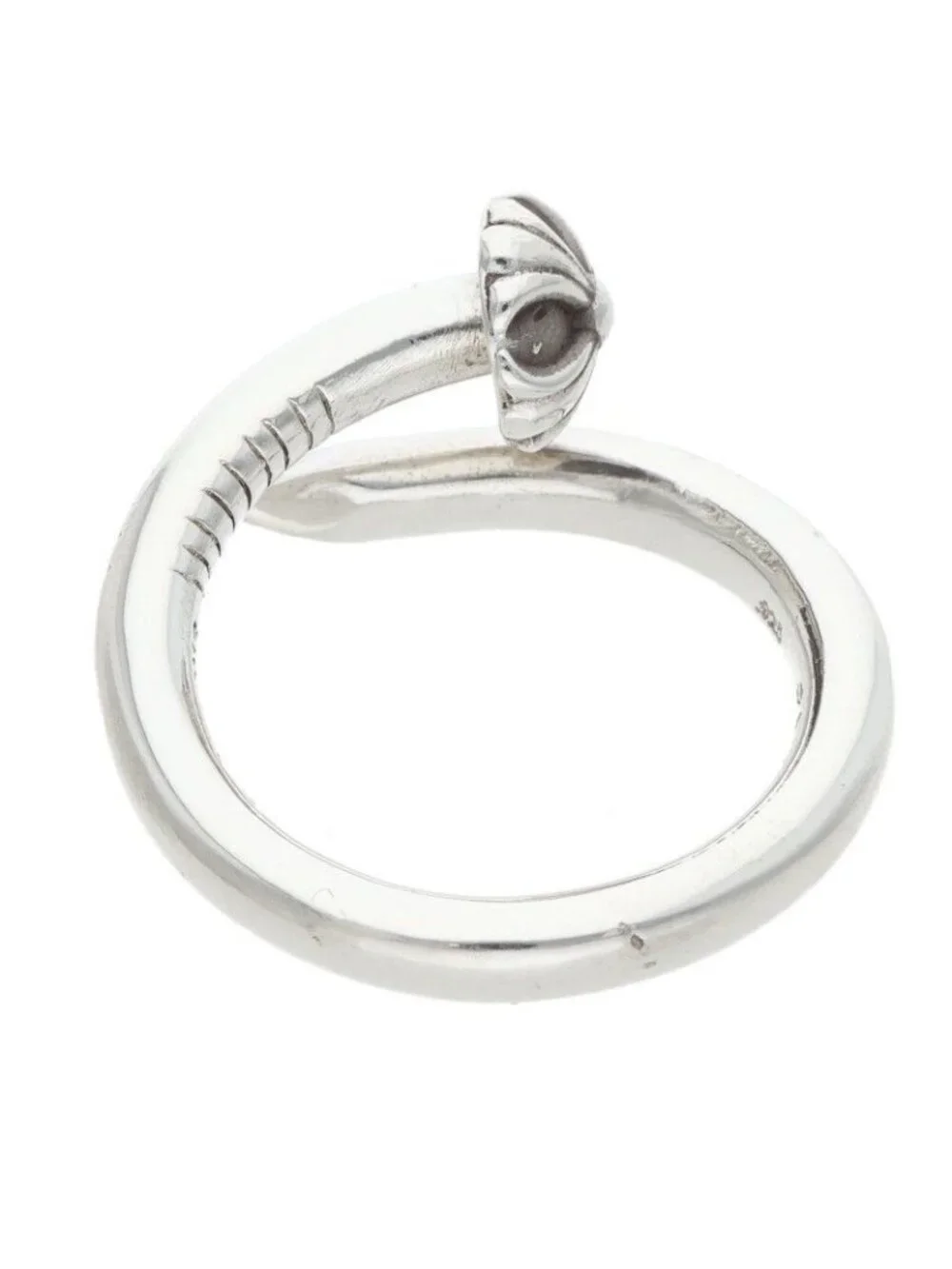 Chrome Hearts Nail Crsball Cross Ball Silver Ring